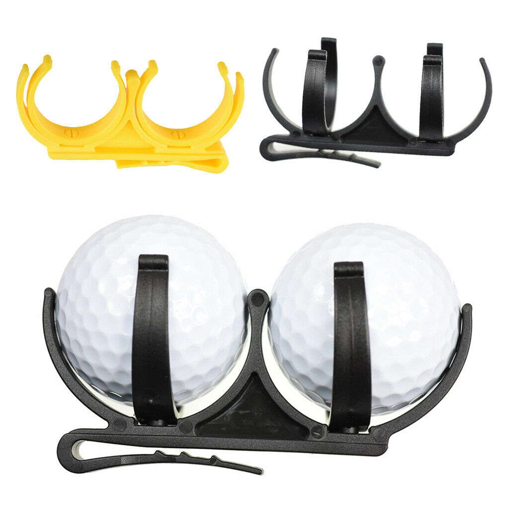 2 Packs Black+Yellow Golf Ball Holder Clip Belt Clamp Golf Ball Organizer