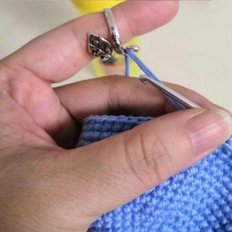 Adjustable Knitting Loop Crochet Hook Knitting Sewing Accessories Thimble.l8