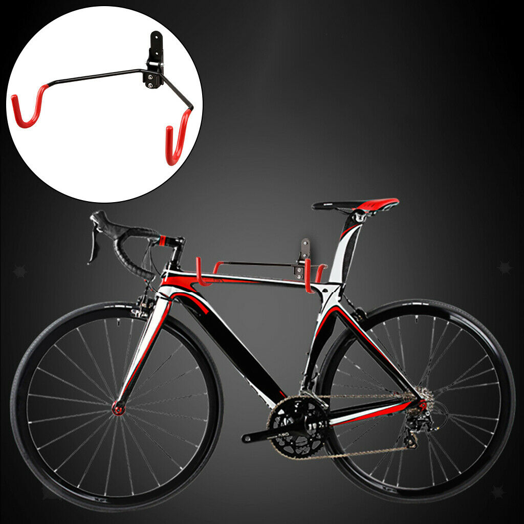Bike Wall Mounted Rack Hanger Steel Storage Holder Collapsible With Screws