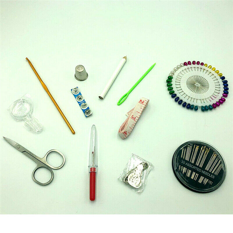 128x Home Travel Sewing Kit Thread Threader Needle Tape Measure Scissor Thimble