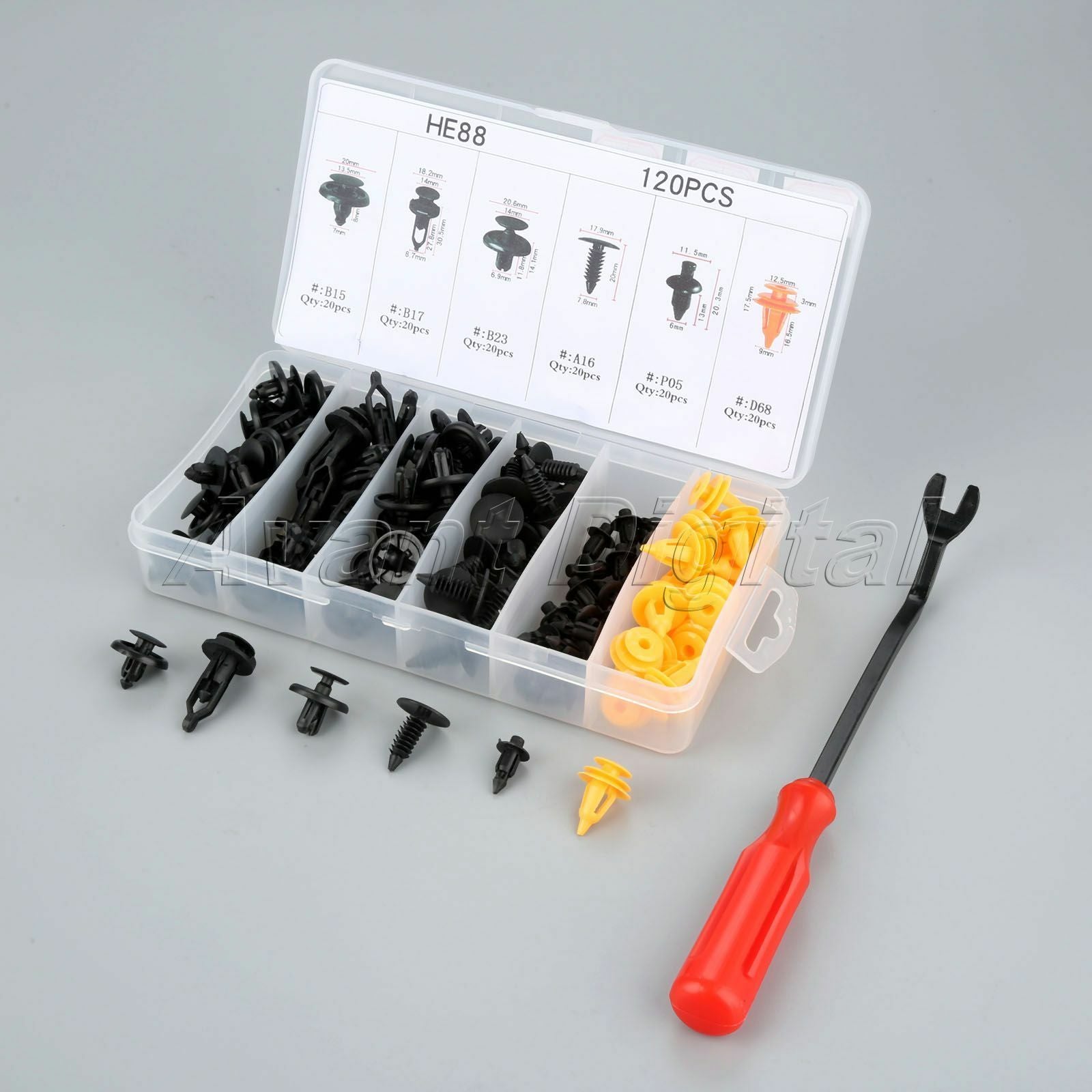 Sets Car 120 pcs Fasteners Car Door Fastener Pliers Tools Panel Remover tool 6"