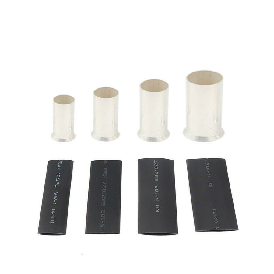 215Pcs Red Copper Terminal En Tube Bare End Cold Pressed Tube Terminal