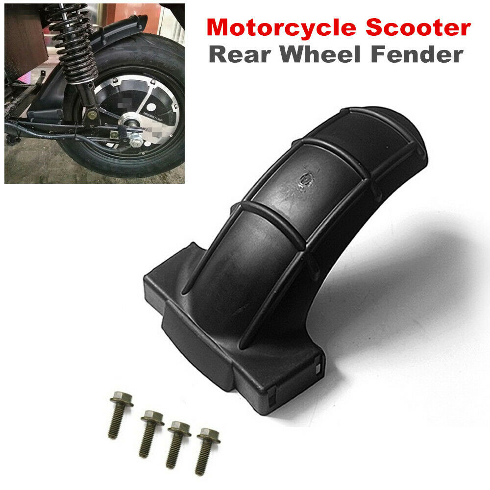Universal Motorcycle Scooter Rear Wheel Fender Splash Guard Mudguard + Screw Kit