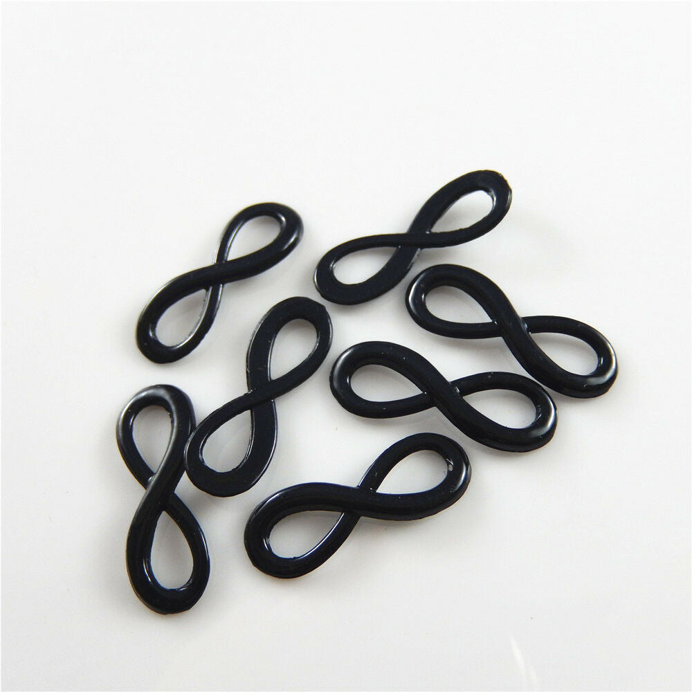 40pcs Electroplated Black Alloy Infinity Charms Pendant Connectors Jewelry 37795