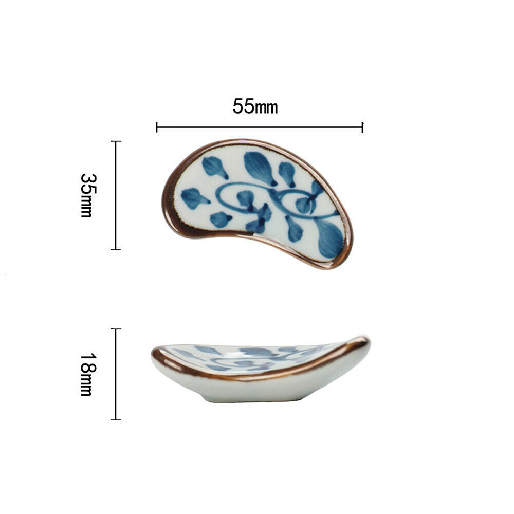 1Pc Hand-painted Half Moon Ceramic Chopstick Rest Household Tableware Pen Holder