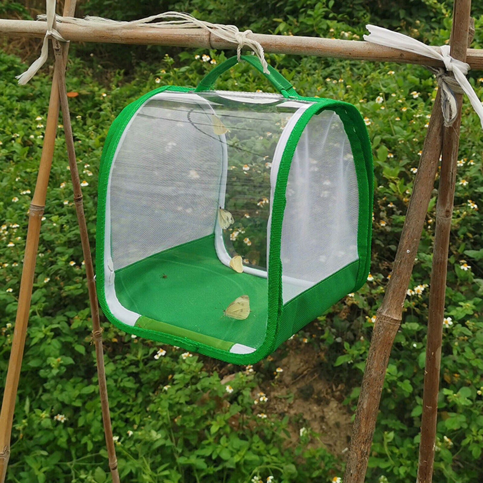 Insect and Butterfly Habitat Cage Flying net Handle Easier for Clean Critter
