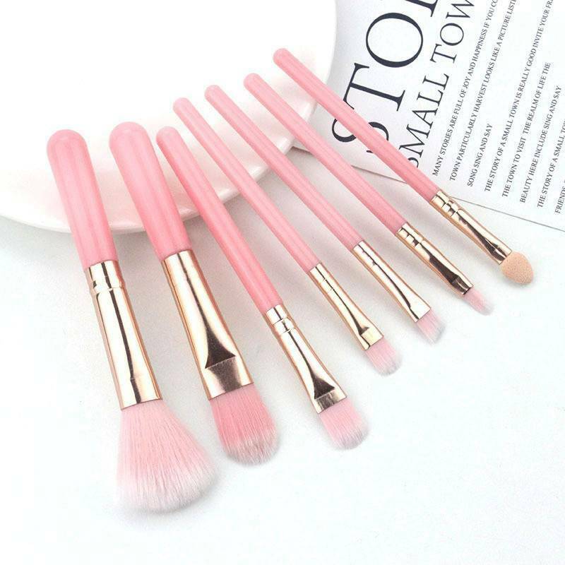 7Pcs Makeup Brushes Kit Powder Foundation Eyeshadow Eyeliner Lip Brush Set UK