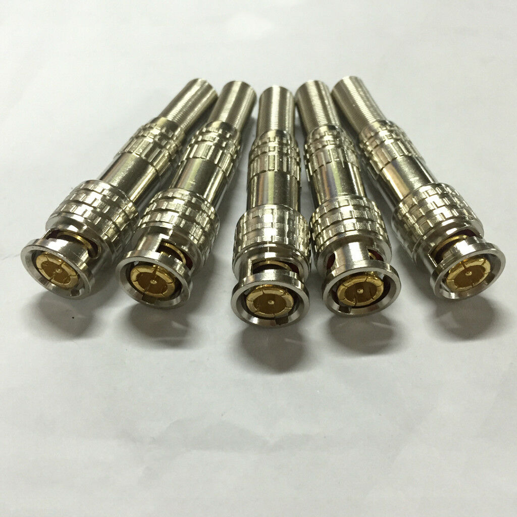 5pcs BNC Male Plug Solderless Coupler Connector for CCTV Camera Coax Cable