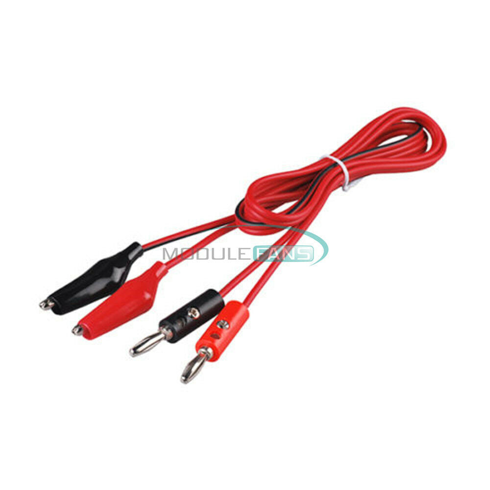 2PCS Sets Alligator Test Lead Clip To Banana Plug Probe Cable Length: 1M