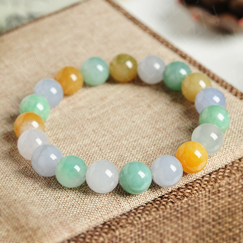 Natural A JADE JADEITE Bead Beads Bangle Bracelet 8mm A Certificate