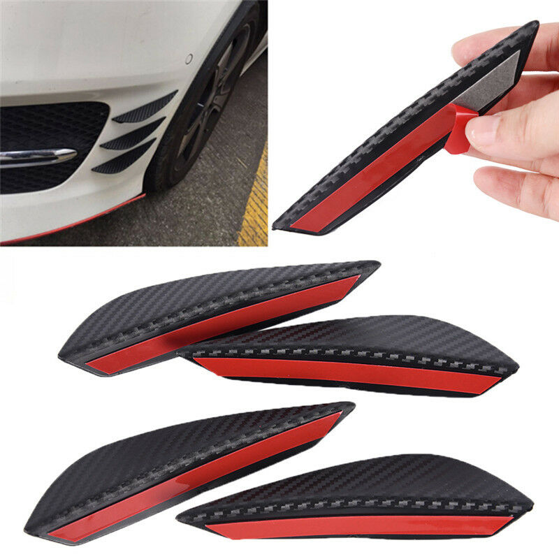 4× Carbon Fiber Car Front Bumper Splitter Fin Spoiler Canards Exterior Bod.l8