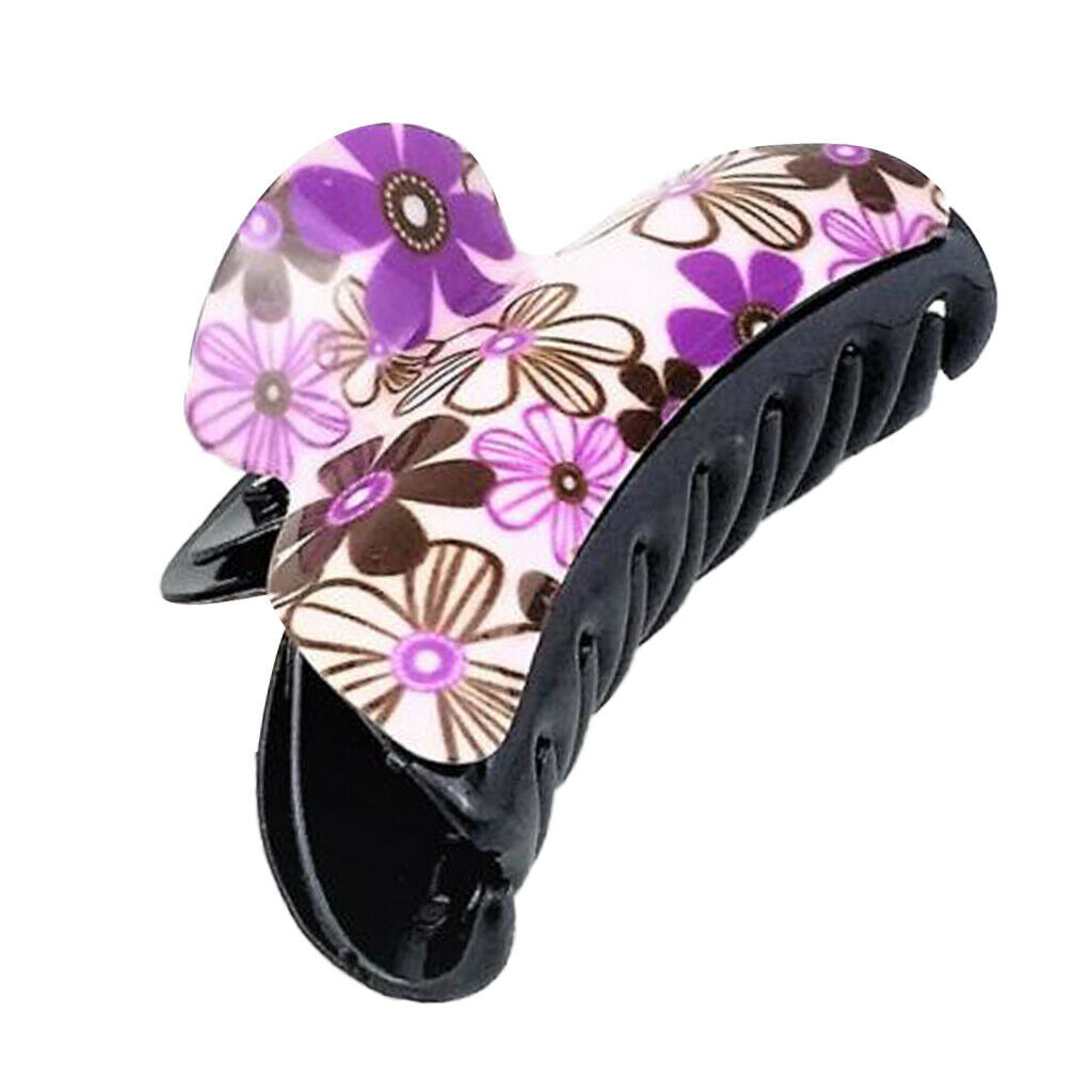 Women's Flower Large Hair Claw Grip Clips Pin Hair