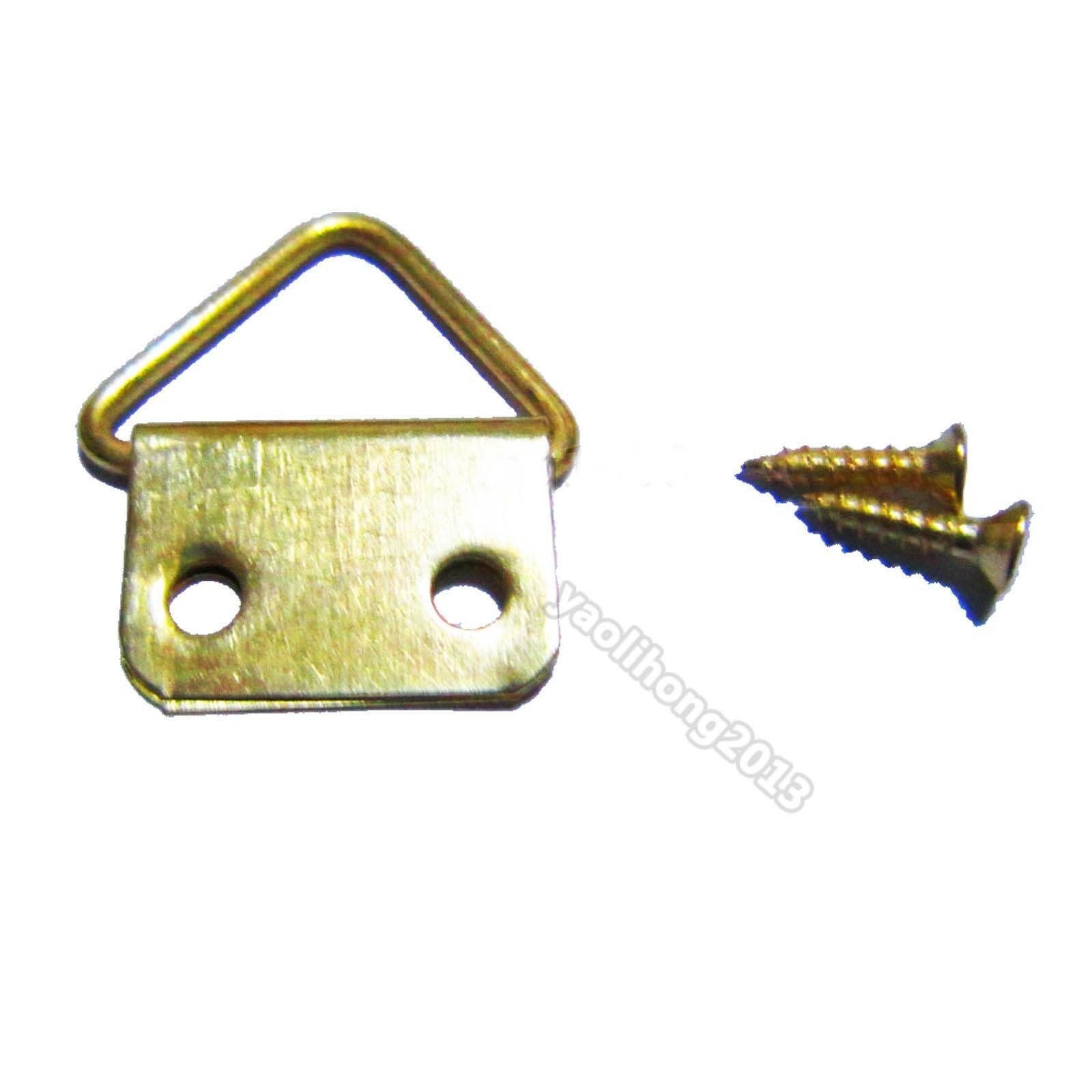 50pcs Triangle D-Ring Picture Photo Oil Painting Mirror Frame Hook Hanger screw