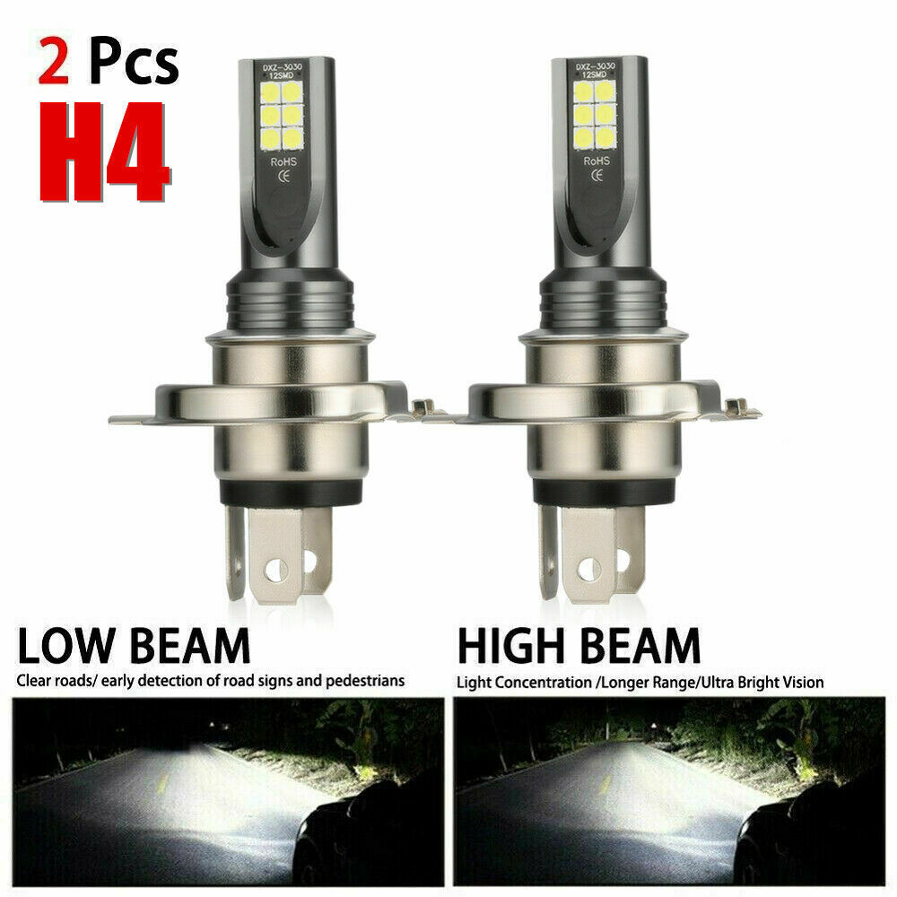 Pair 9003 H4 LED Headlight Bulbs Kit High-Low Beam Super Bright 80W 8000LM 6000K