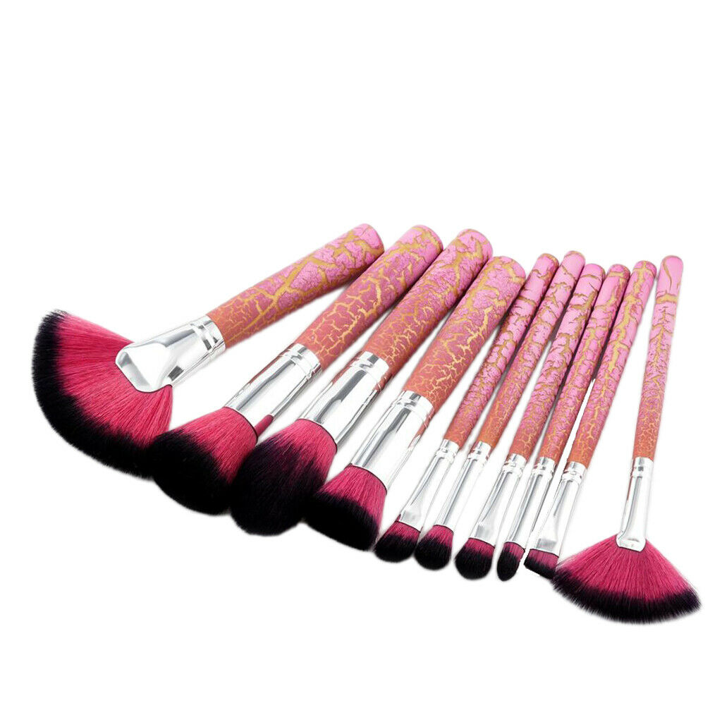 10 Pieces Wood Handle Cosmetic Makeup Brush Powder Foundation Eyeshadow Set