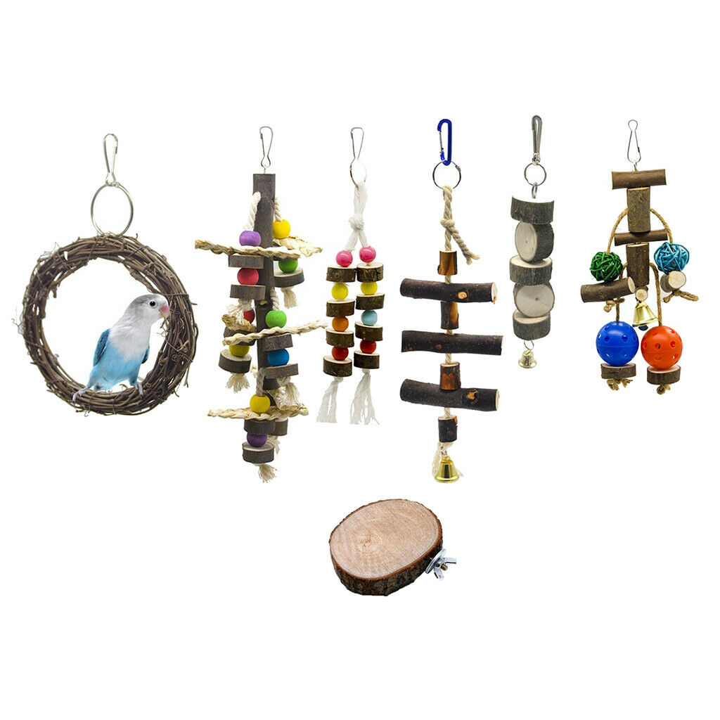 7x Parrots Chew Toys Birds Climbing Stand Toys For Medium Birds Parrot