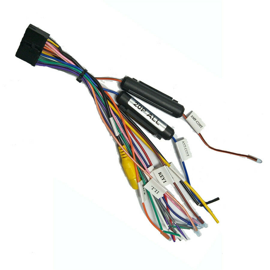 20 Pin Car Wire Harness Plug for 1 or 2 DIN Android Stereo Radio DVD Power Cable