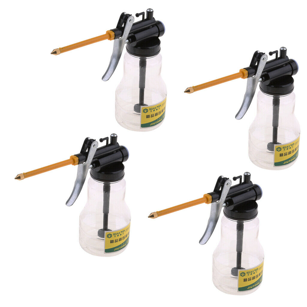 4pcs Oil Can Oil Pot High Pressure Pump Oiler Spray Hose for Lubricants