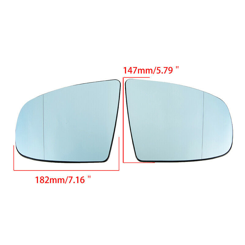 For BMW X5 X6 E71 E72 2007-2013 Pair Side Mirror Glass Left & Right Blue