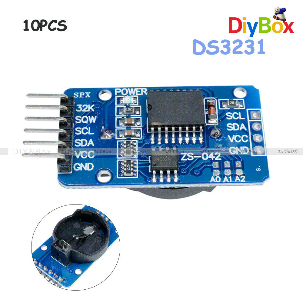 10PCS DS3231 AT24C32 IIC Precision Real Time Clock RTC Memory Module for Arduino