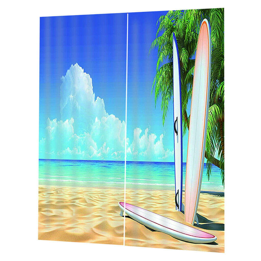 Seaside skateboard printing shade curtains for bedroom and Living Room M