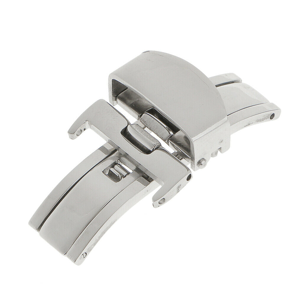 Stainless Steel Butterfly Clasp Watch Buckle Push Belt Strap Clasp 16 mm