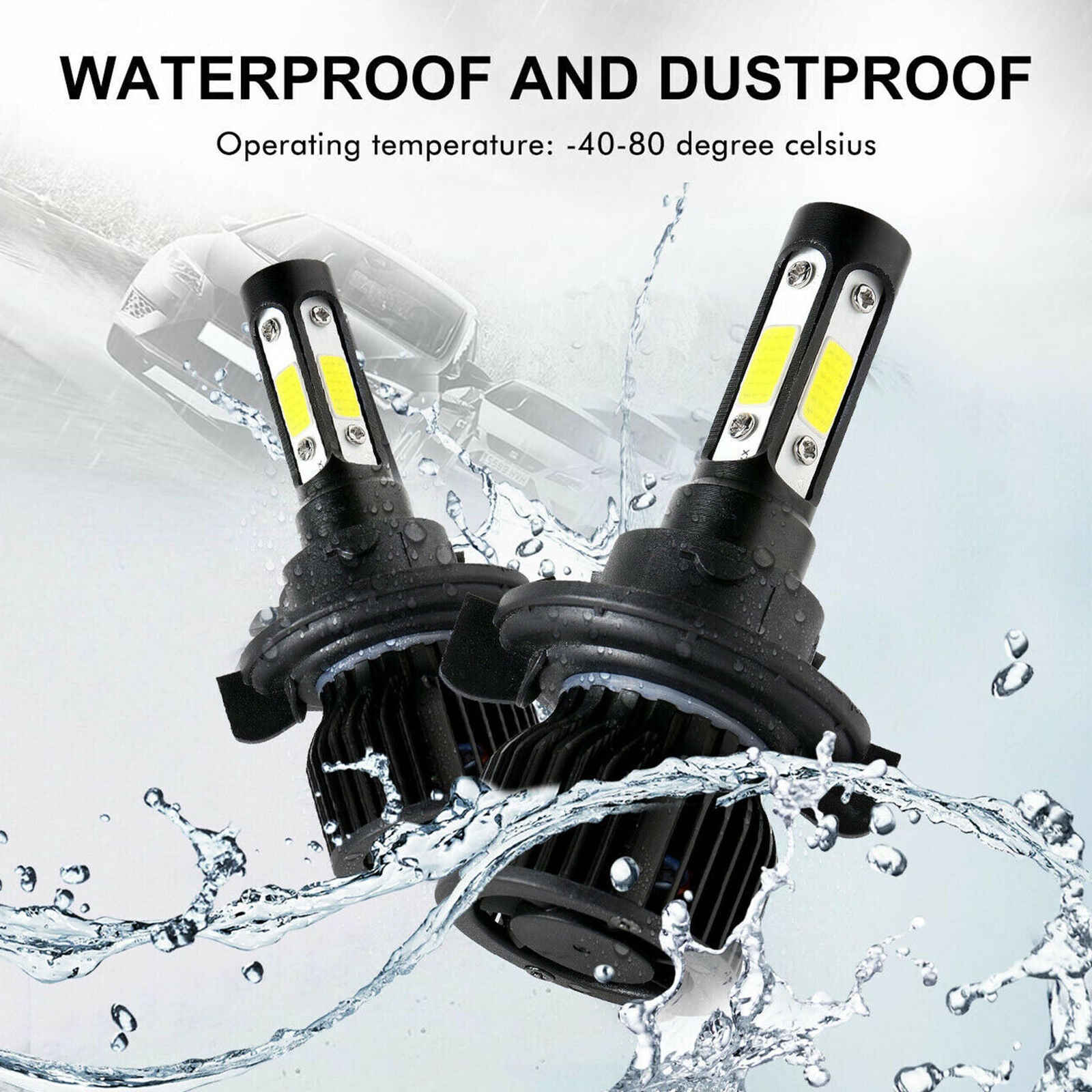 H13 LED Headlight Bulbs for Dodge Ram 1500 2500 3500 2006-2012 High Low Beam Kit