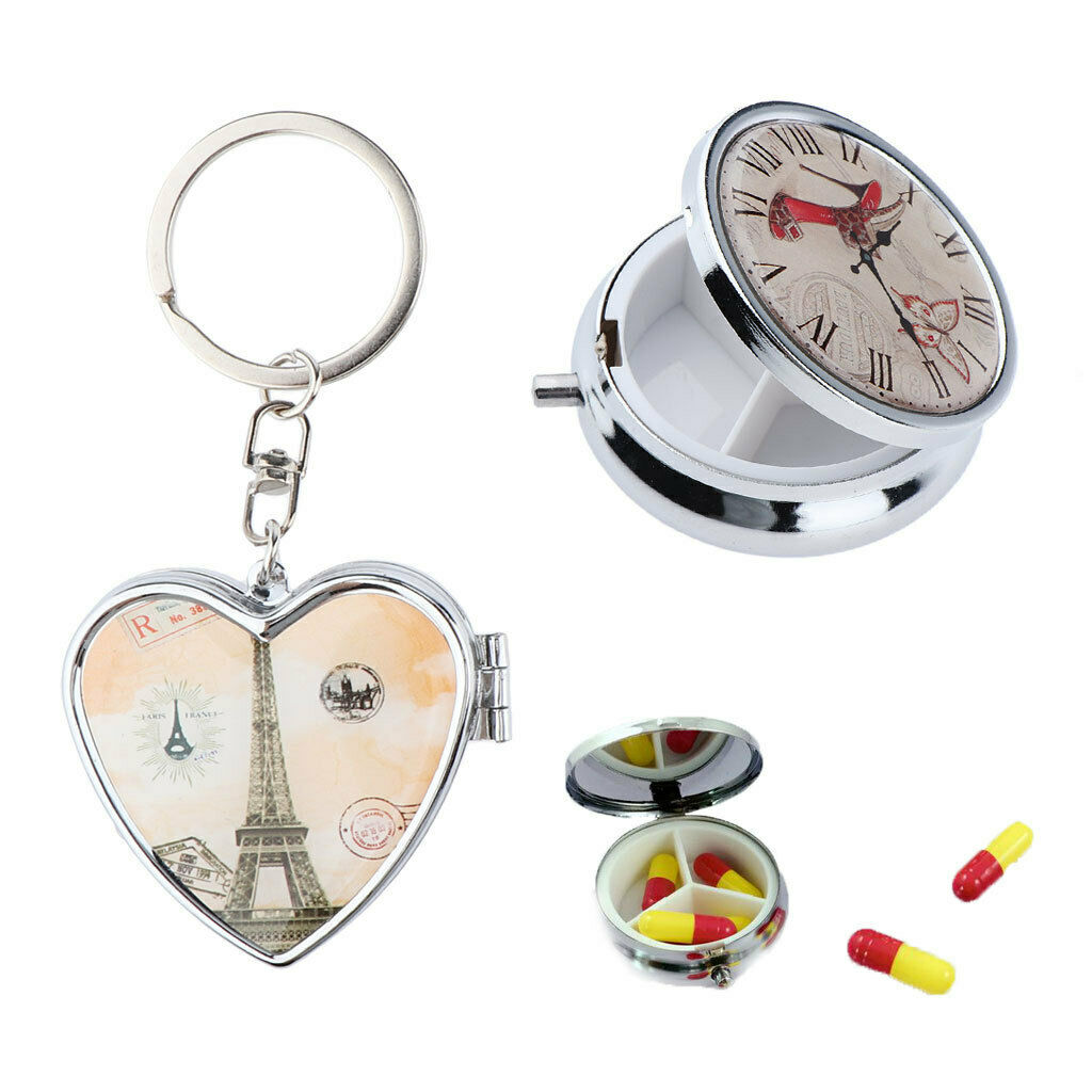 3 Slots And 2 Grids Candy Pills Box Portable Tin Pots Cosmetic Jars Case