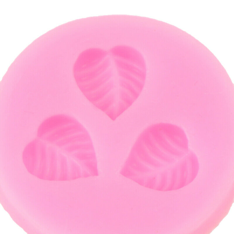 Three Little Leaves Shape Design Fondant Chocolate Silicone Mold DIY Cake.l8