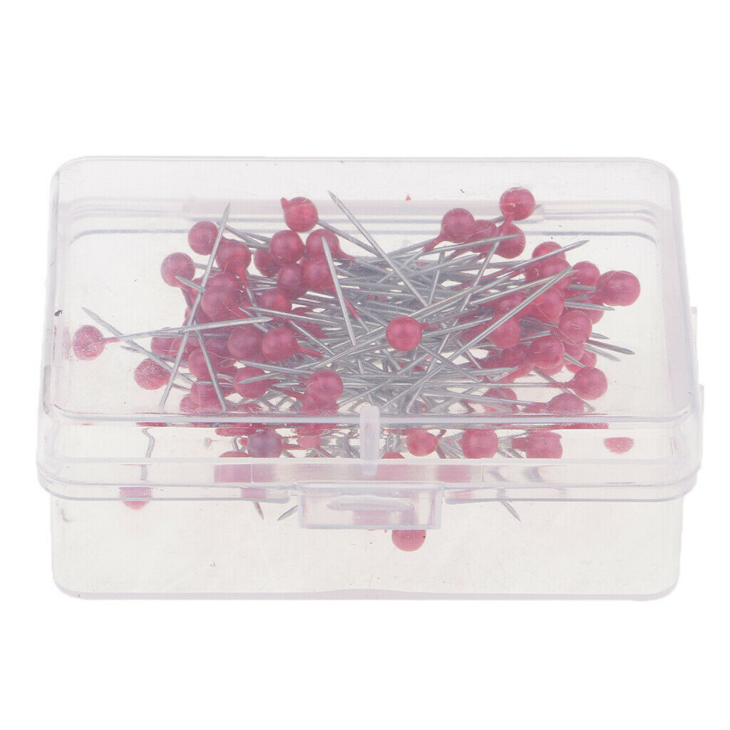 200pcs Multicolor Pearlized Head Pins for DIY Jewelry Components Red/Purple