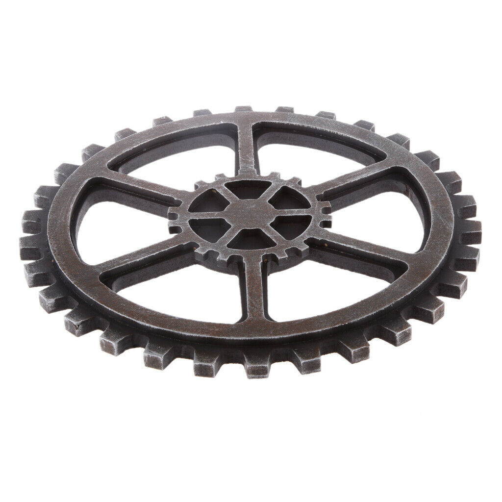Set 2PCS  Industrial Wooden Gear Wheel Ornament Wall Decor Art Craft Plaque