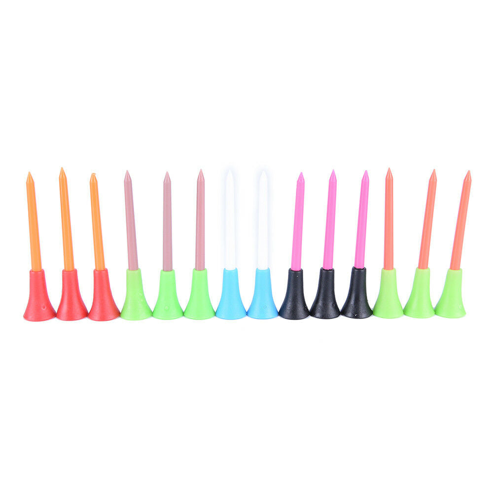 50 Pcs Multi Color Plastic Golf Tees 72mm Durable Rubber Cushion Top Golf Te TL