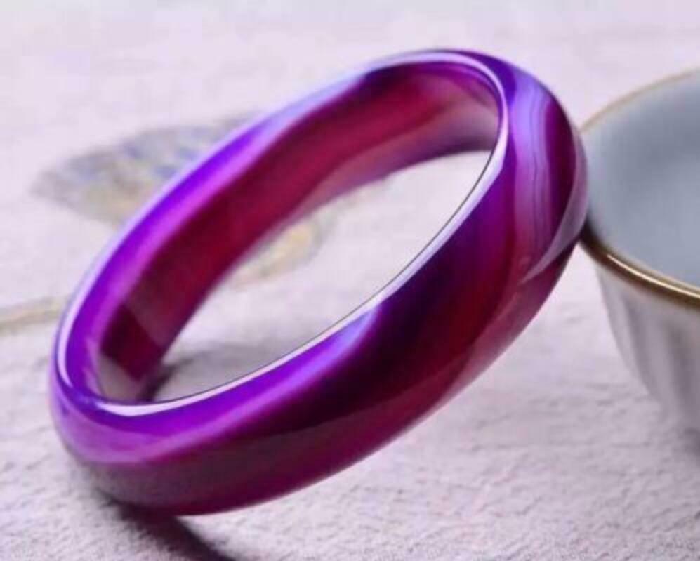 Beautiful Natural Lavender Purple Agate Jade Bangle Bracelet 58-60mm