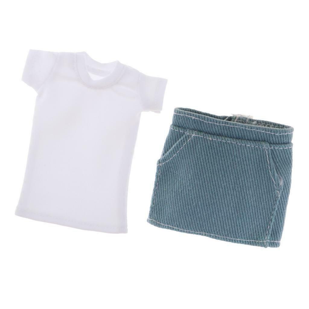 1/6 Scale Female Clothing White T-Shirt & Shorts Suit For 12" Body