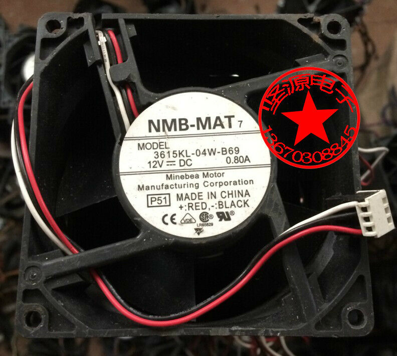 For 1Pcs NMB-MAT 3615KL-04W-B69 Cooling Fan 12V 0.80A