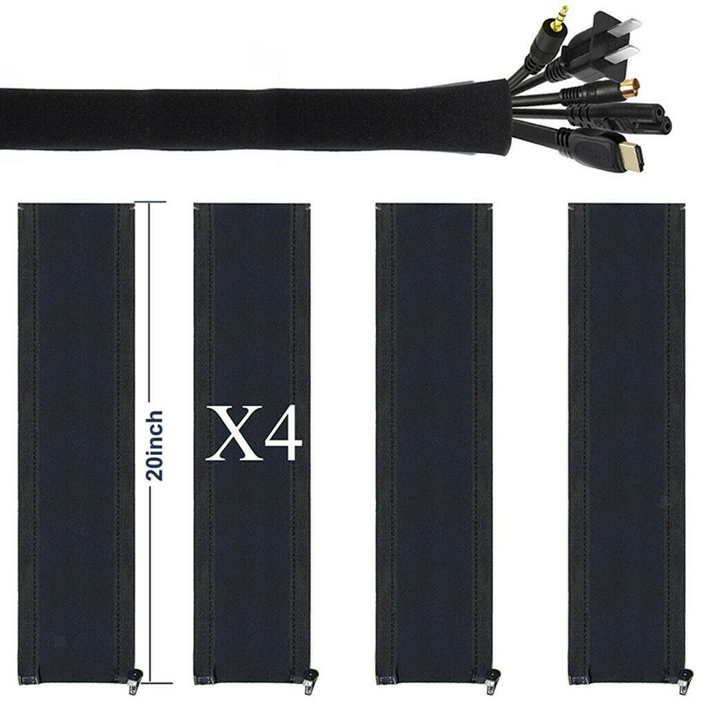 4 Pack Cable Management SleeveNeoprene Wire Hider ï¼ŒCord Management Protector