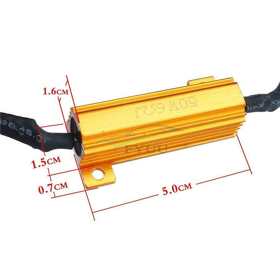12V 50W 6 Ohm H7 Ceramic Plug Error Free Harness LED Light Load Resistor Adapter