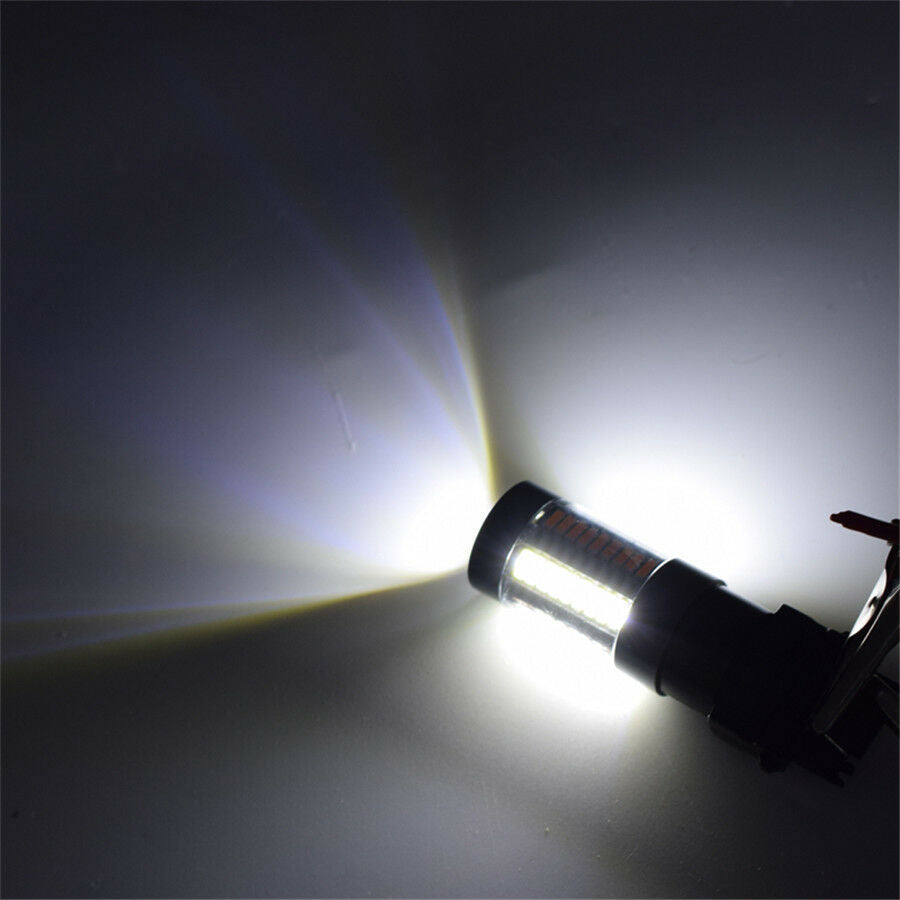 2Pcs Car LED Bulbs White Amber Switchback Turn Signal Parking Stop Light 6500K