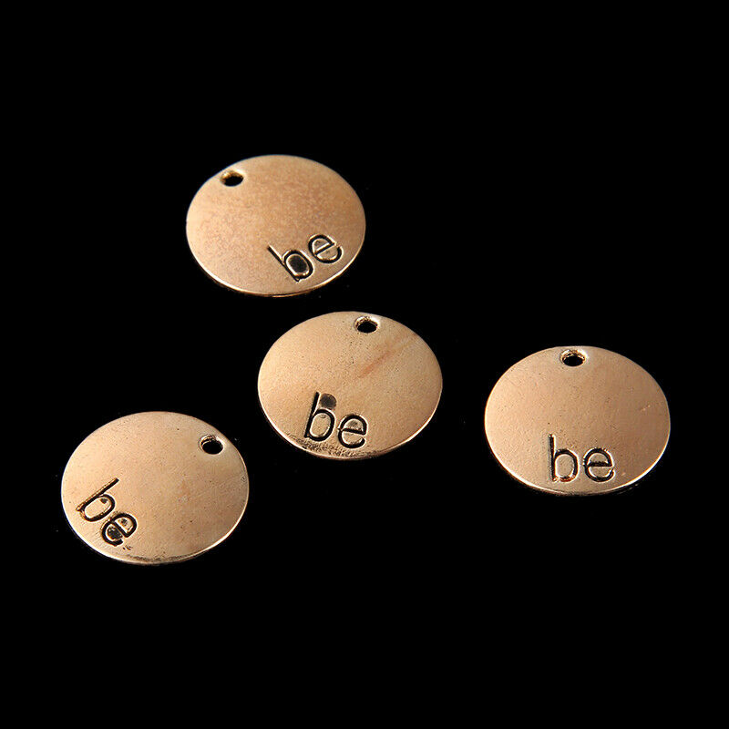 10Pcs Rose Red Round "Be"Charm Pendant Jewelry Charms Necklace Craft Making DIY