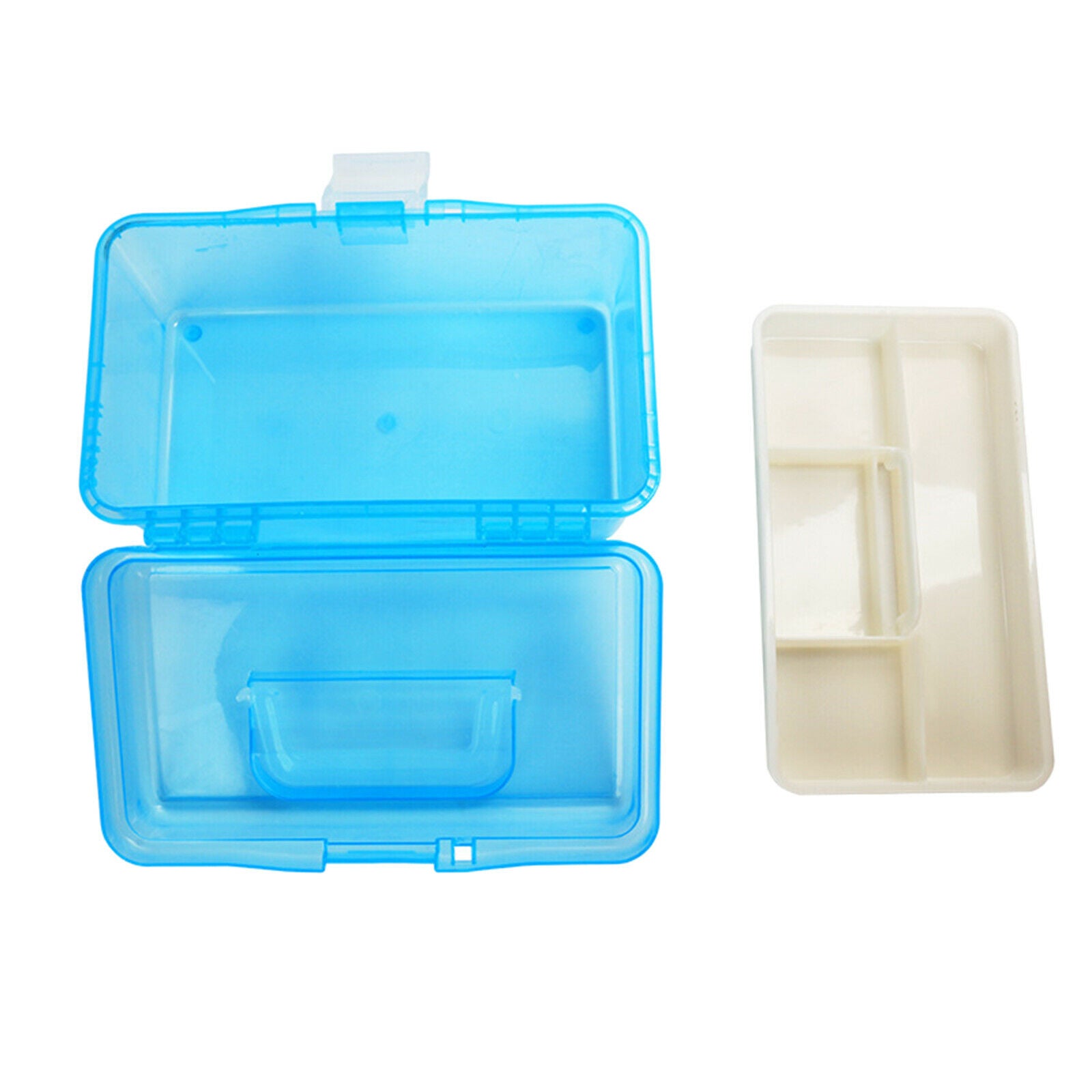 Clear Plastic Storage Box Tool Box Organizer Handled Case for Art Craft