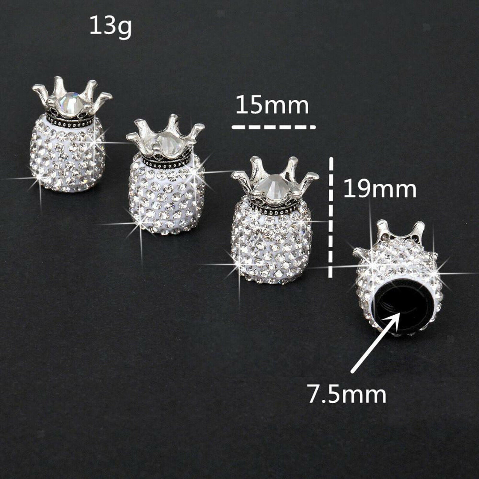 ABS Tire Air Stem Valve Caps Dustproof Fits for Cars SUVs Truck Bike White