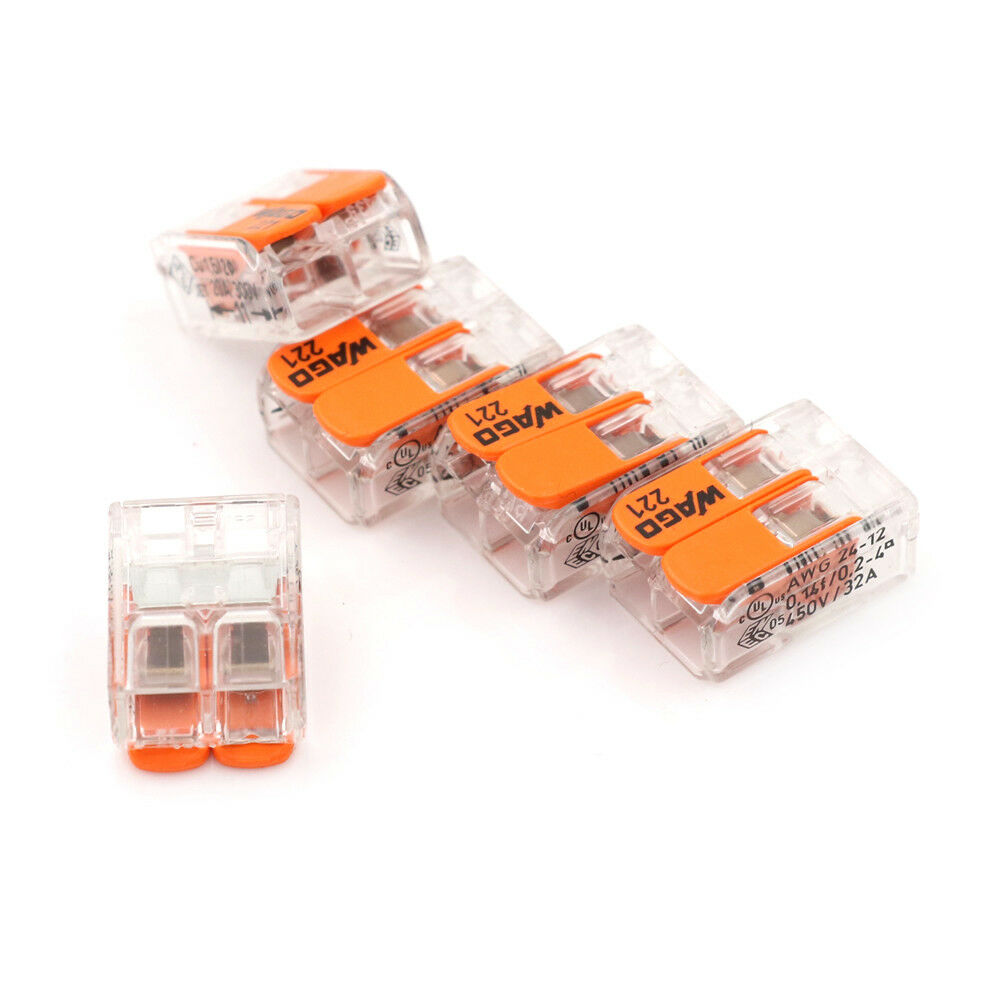 5XSale Wago 221-412  2 Conductor Compact Connector 10 PK Copper WireJC.l8
