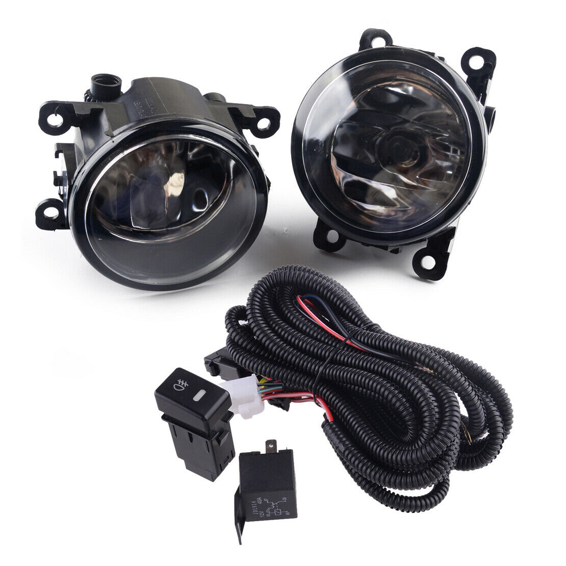 Clear Lens Pair Bumper Fog Light+Wiring+Switch Kit Fits For Suzuki Grand Vitara