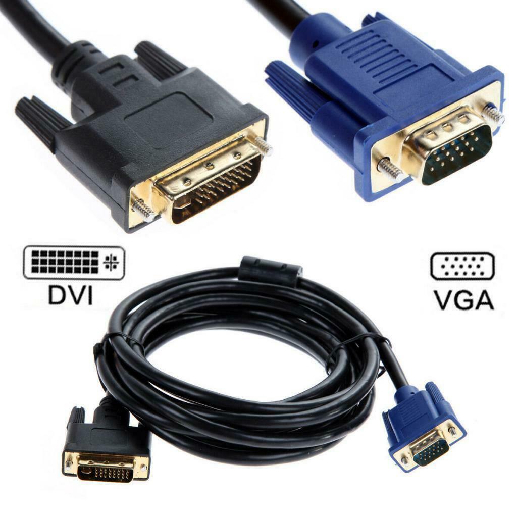 1080p DVI-I 24+5 Pin Male To VGA 15Pin Male Active Cable Adapter Converter