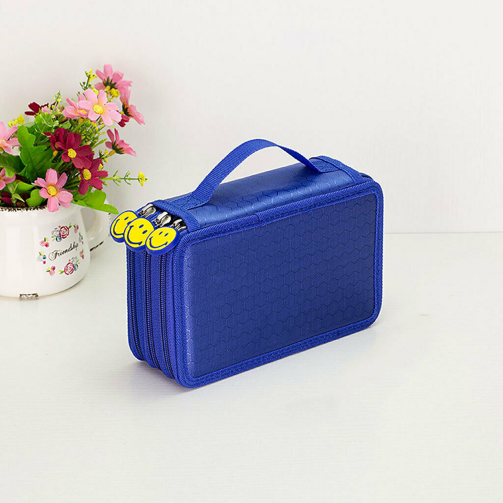 3 Layers Pencil Pen Case Makeup Travel Pouch Storage Organizer Bag 55 Holes