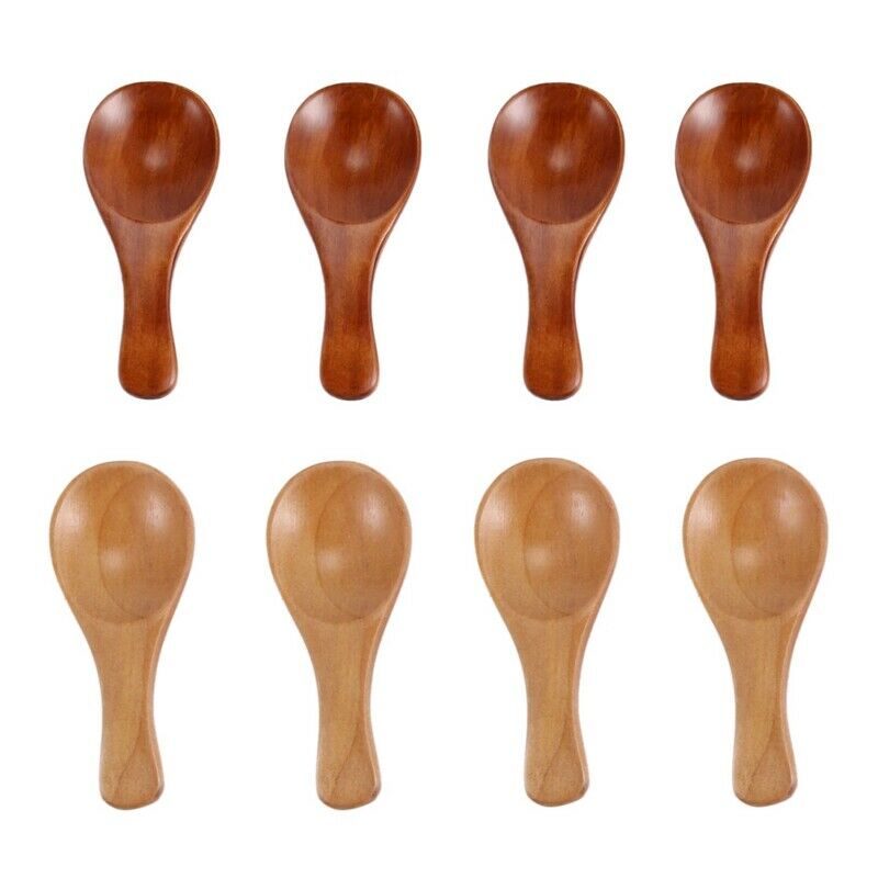 20 Pieces Small Wooden Spoons Mini Condiments Sugar Seasoning Salt Honey TeaspS1