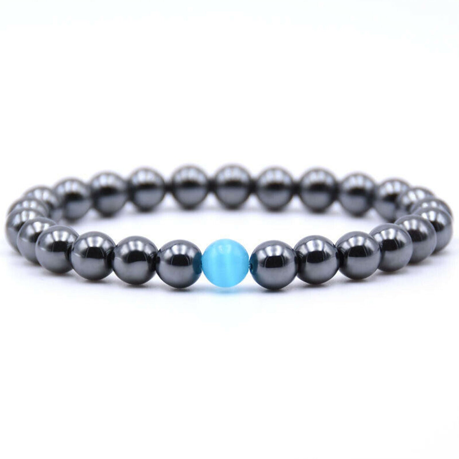 Unisex Therapeutic Energy Healing Bracelets Hematite Magnetic Women Men Bracelet