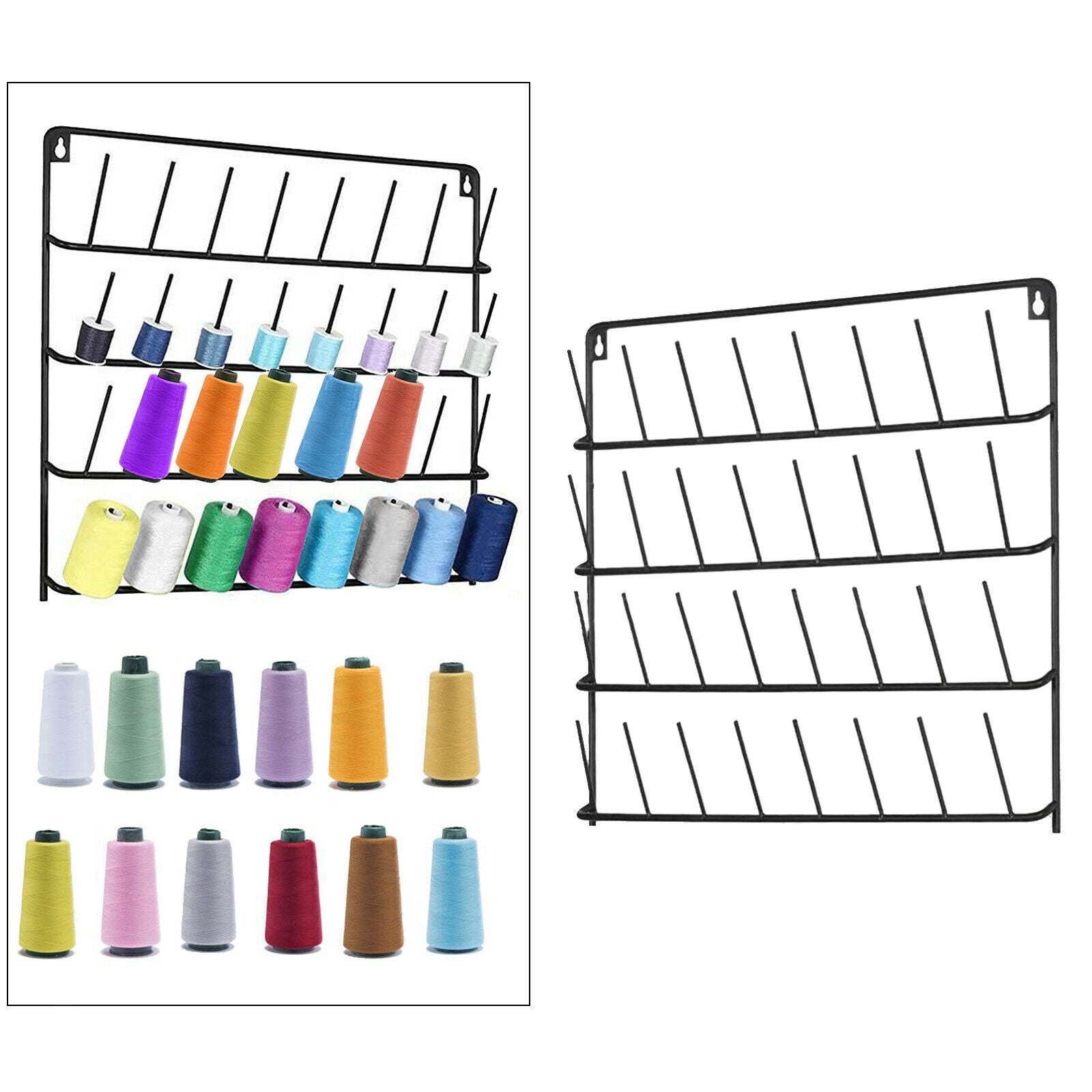 Wall Hanging Thread Rack Holder 32-Spool Sewing Thread Shelf Organizer Tools