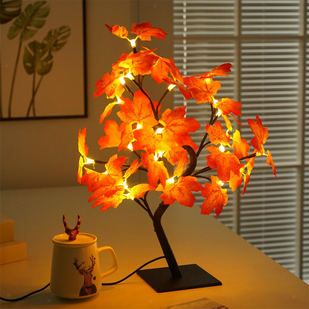 LED Autumn Maple Tree Light  Thanksgiving Party Decoration Fairy Lights