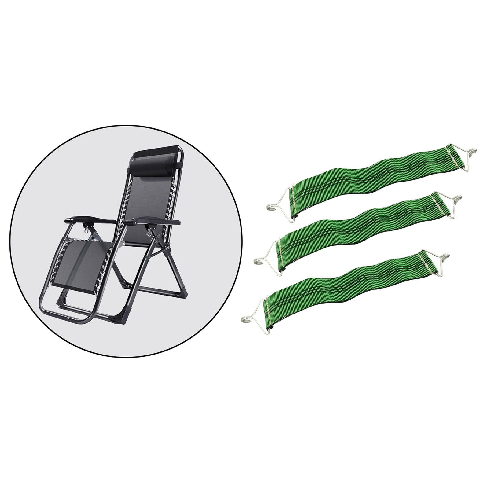 3pcs Durable Garden Recliner Bottom Fixing Straps for Patio Leisure Chairs